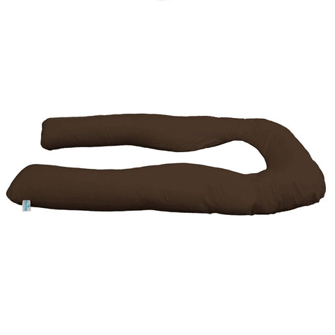 Body Pillow U-Shaped Extra Light Full Body Maternity Pillow Brown
