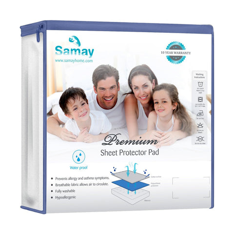 Bed Pad Protector Waterproof Premium Hypoallergenic Mattress White