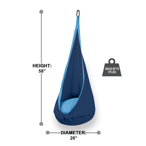 Hanging Hammock Pod Swing Chair For Kids Premium - Dark Blue