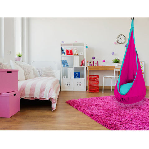 Hanging Hammock Pod Swing Chair For Kids Premium - Hot Pink