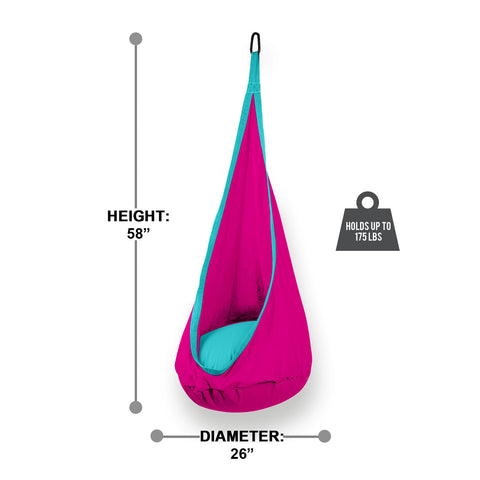 Hanging Hammock Pod Swing Chair For Kids Premium - Hot Pink